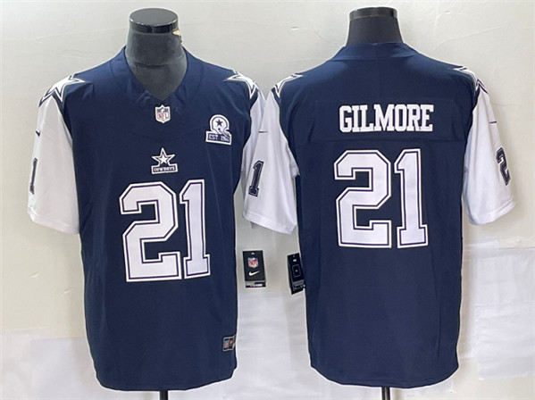 Men's Dallas Cowboys #21 Stephon Gilmore Navy 2023 F.U.S.E. With 1960 Patch Vapor Limited Stitched Football Jersey